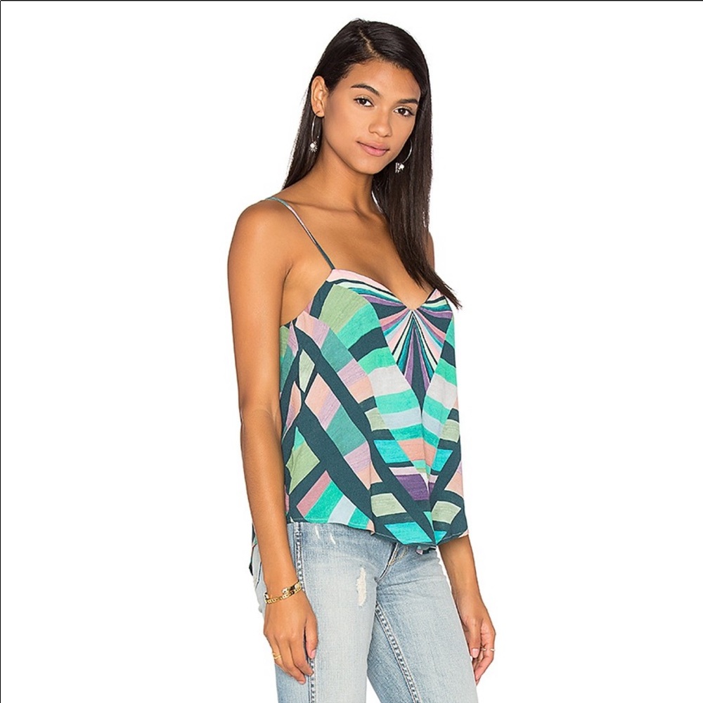 MARA HOFFMANPRISM V NECK TANK TEAL - Picture 2 of 7